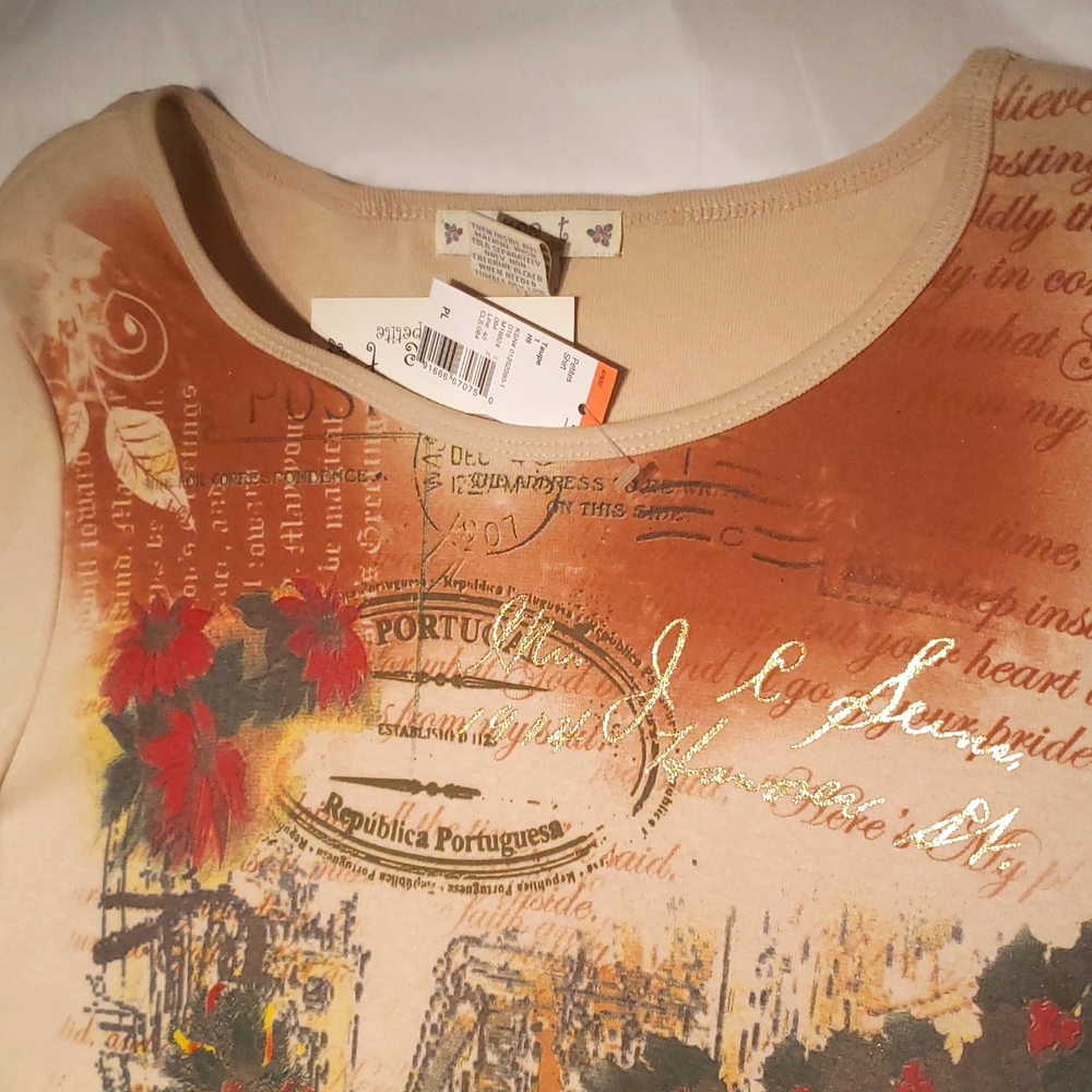 Suzee NEW Womens PL Shirt Tee Top Cotton Sweater Holiday Tree Long Sleeve - Picture 5 of 12